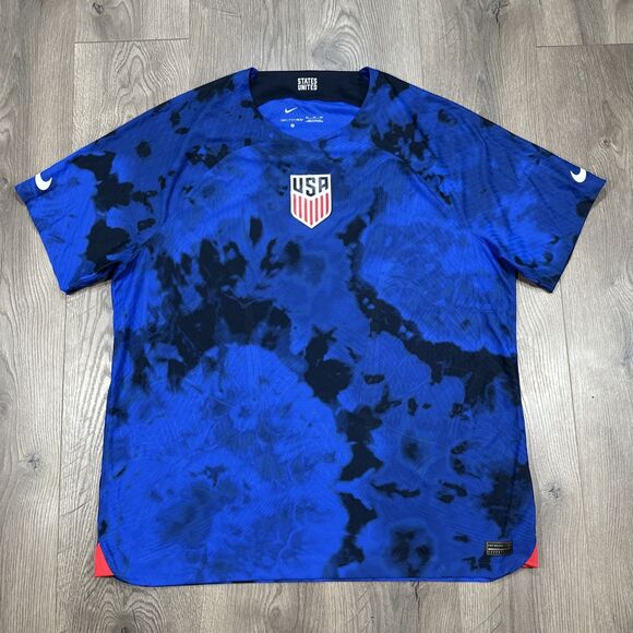 Nike Team USA 2022 World Cup Stadium Soccer Jersey Blue ADV Dri-Fit Men's XXL - Picture 2 of 8